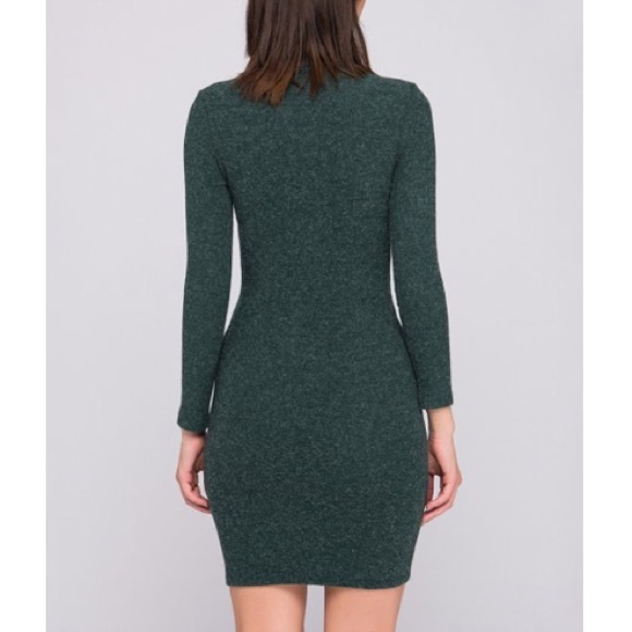 Hunter Green Cutout Long Sleeve Sweater Dress - Picture 2 of 2